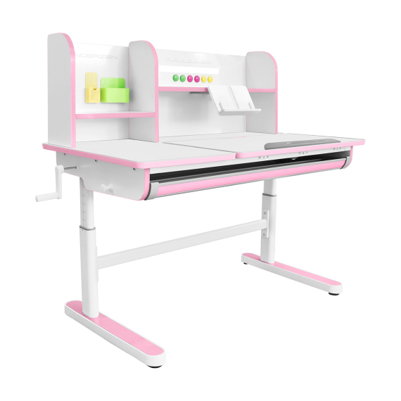 Детский стол Kinderzen Gaudi Plus белый/розовый