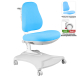 Комплект Anatomica Genius парта + кресло + надстройка + выдвижной ящик + подставка для книг клен/голубой с голубым креслом Robin